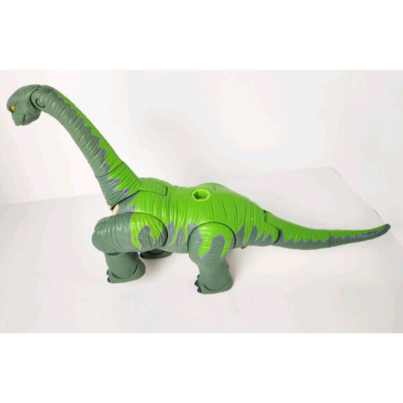 2004 Mattel Green Dinosaur Makes Stomping Sounds Roars Posable Head And Tail - Picture 3 of 8
